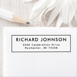 Returadress för Rustic Black Minimalist Elegant Etikett