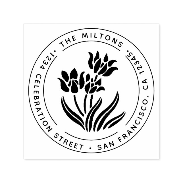 Returadress för Rustic Blommigt Självfärgande Stämpel (Design)