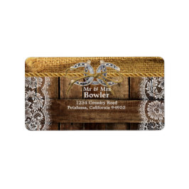 Returadress för Rustic Land Westerna Bröllop Adressetikett