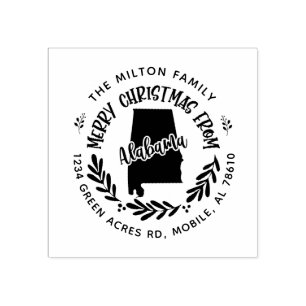 returadress för rustik alabama god jul stämpel