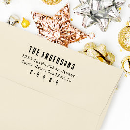 Returadress för Rustik Minimalist Typewriter-famil Självfärgande Stämpel