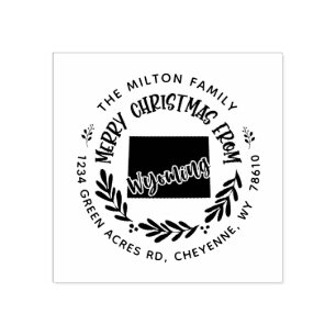 returadress för rustik wyoming god jul stämpel