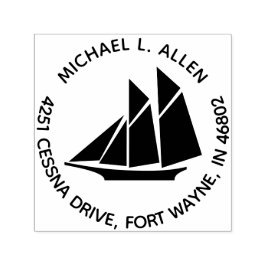 Returadress för segelbåt självfärgande stämpel