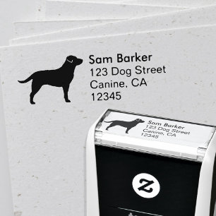 Returadress för Silhouette för hund för Labrado Självfärgande Stämpel