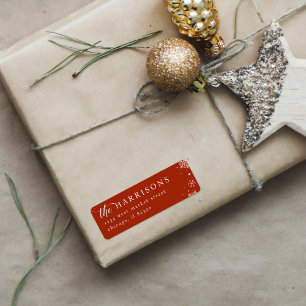 Returadress för snöflingor-skript och seriefamilj returadress etikett