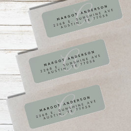 Returadress för Snyggt av Chic i mongoram  Sage Etikett