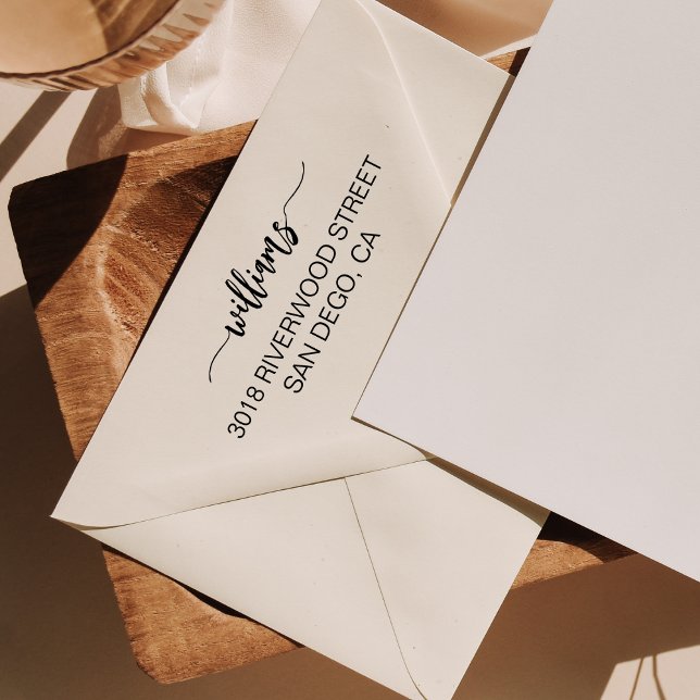 Returadress för Snyggt av modern penselskript Självfärgande Stämpel (Skapare uppladdad)