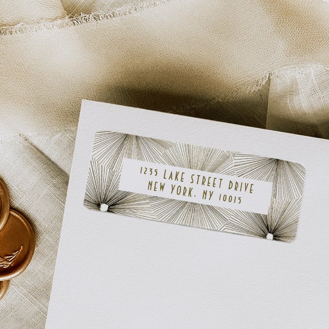 Returadress för sprängning av Art Deco Fireworks Returadress Etikett (Art deco fireworks return address label.)