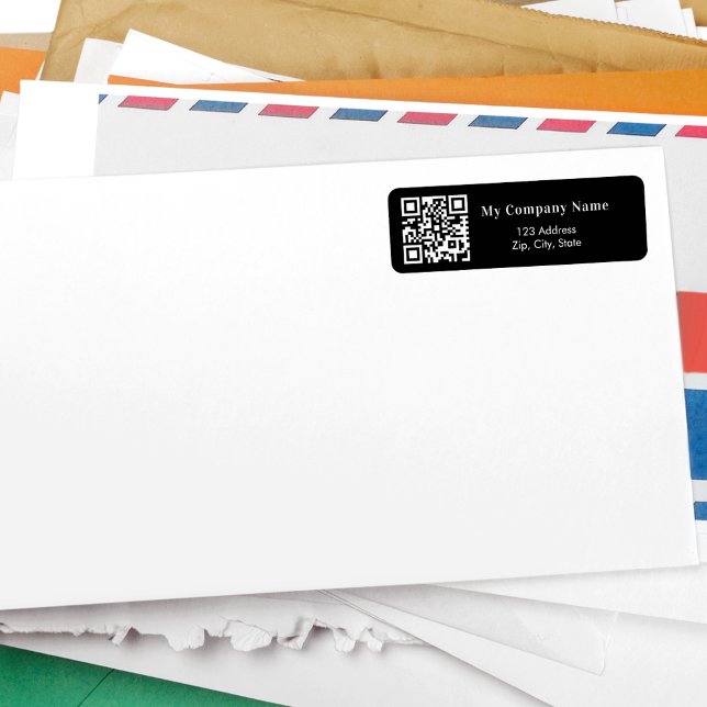 Returadress för svartvit affärskvot etikett (Skapare uppladdad)