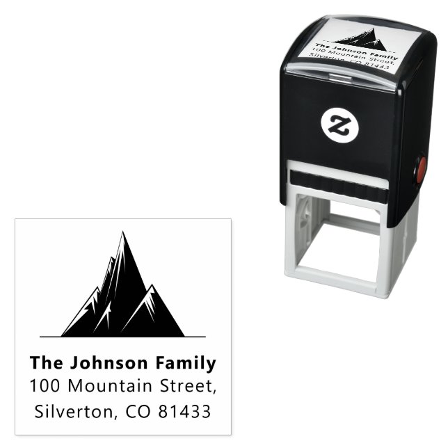 Returadress för textmontering i Namn i Trendig-fam Självfärgande Stämpel (In Situ)