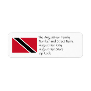 RETURADRESS FÖR TRINIDAD TOBAGO-FLAGGA ETIKETT