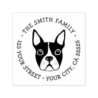 Returadress för typsnitt i boston skräcker självfärgande stämpel