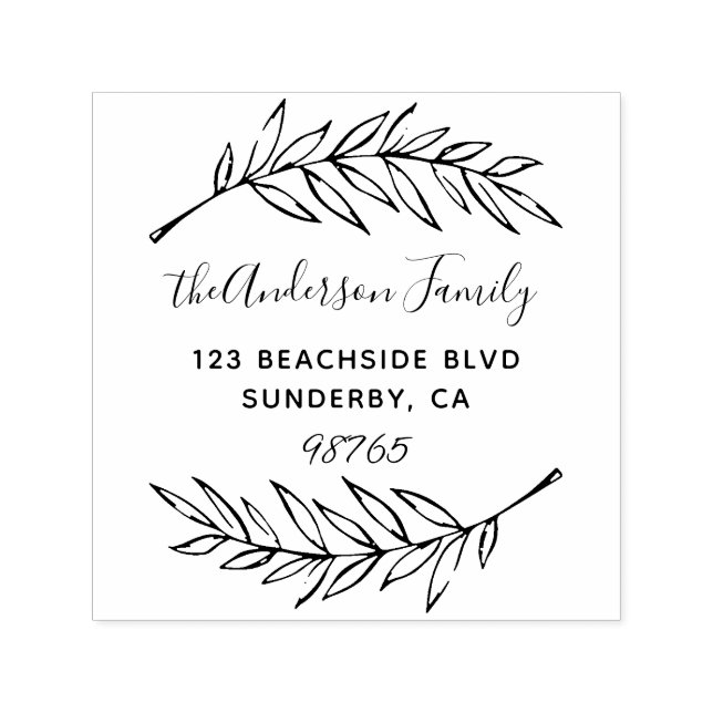 Returadress för utandning av anpassningsbar Handfl Självfärgande Stämpel (Design)