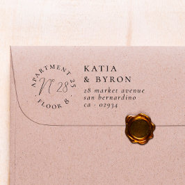 Returadress för utrymmenummer självfärgande stämpel