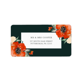 Returadress för vacker vinterröd Blommigt Grönt Adressetikett