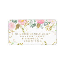 Returadress för vattenfärgen  och Guld Blommigt