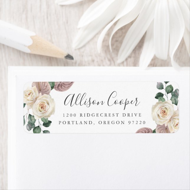 Returadress för vattenfärgen Ro och Blommigten Orc Returadress Etikett (Insitu)