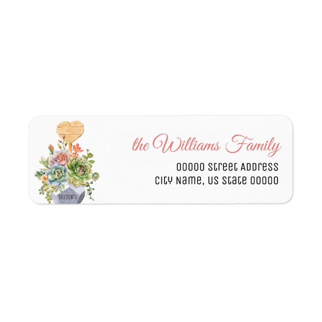 Returadress för vattenfärgsblomma Grönt Blommigt  Returadress Etikett (Framsidan)