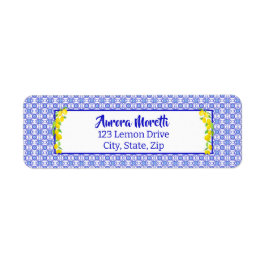 Returadress för vattenfärgscitroner av Amalfi-plat Etikett