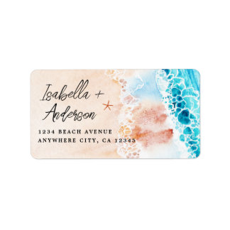 Returadress för vattenfärgssegment adressetikett