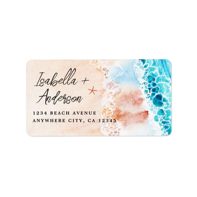 Returadress för vattenfärgssegment adressetikett (Framsidan)