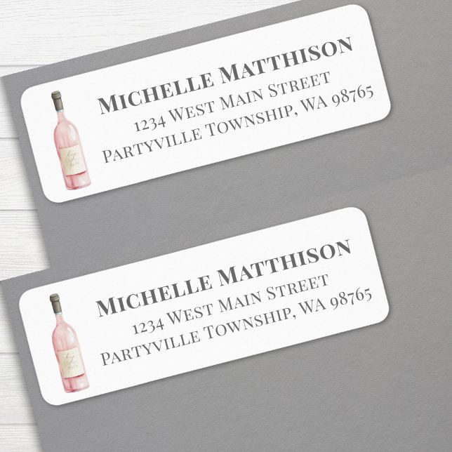 Returadress för vinflaska etikett (Wine Bottle Return Address label )