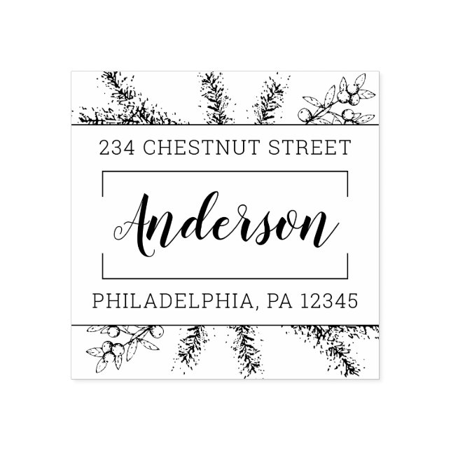 Returadress för vinterHelgdag Stämpel (Tryck)