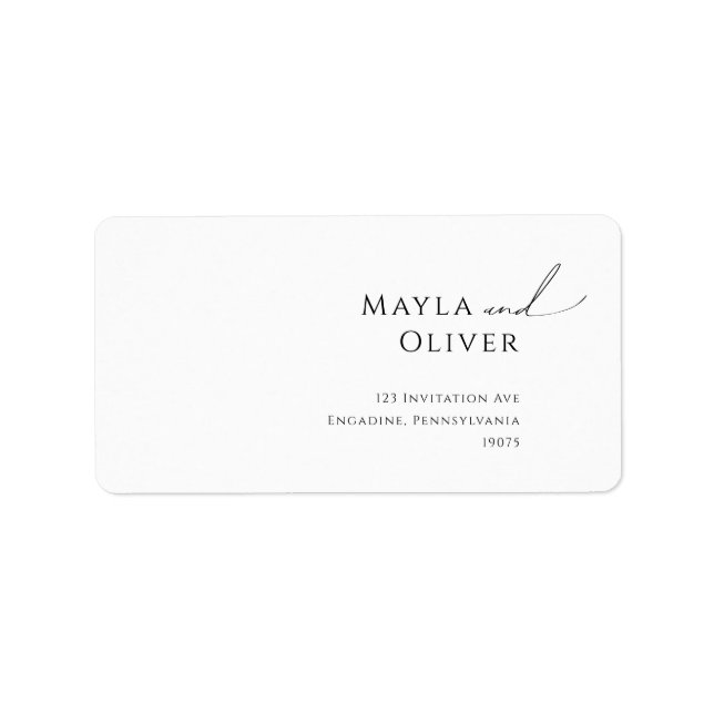 Returadress för visemisk boho-skript adressetikett (Framsidan)