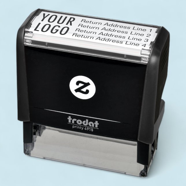 Returadress Företagets logotyp Självbläckande stäm Självfärgande Stämpel (MISOOK Return Address with Logo Self Inking Stamp)