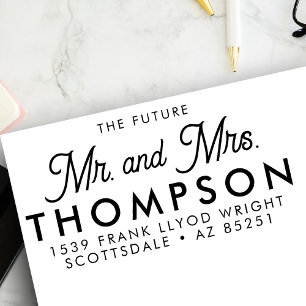 Returadress Framtida Mr och Mrs Modern Customized Självfärgande Stämpel