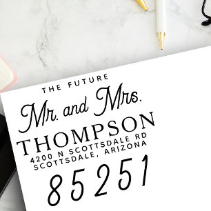 Returadress Framtida Mr. och Mrs. Simple Snyggt Självfärgande Stämpel