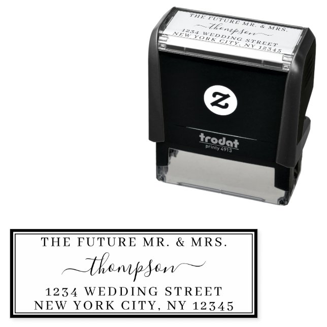 Returadress Framtiden för fru Bröllop Gräns Självfärgande Stämpel (In Situ)