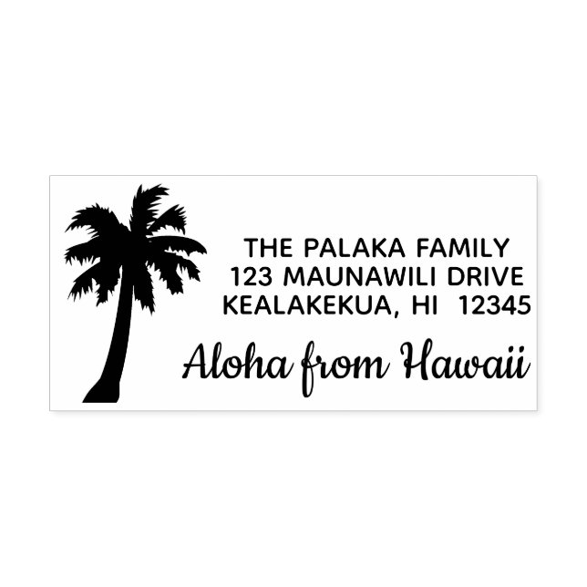 Returadress Frimärke Aloha Handflatan Träd Självfärgande Stämpel (Design)