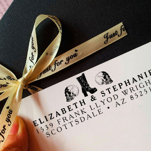 Returadress Gothic Bröllop Aesthetic Anpassningsba Självfärgande Stämpel