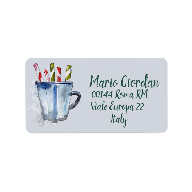 Returadress Hett Chocolate Peppermint Sticks Adressetikett (Framsidan)