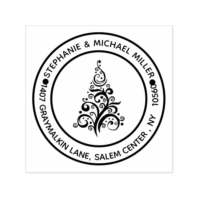 Returadress Julgran Modern Självfärgande Stämpel (Design)