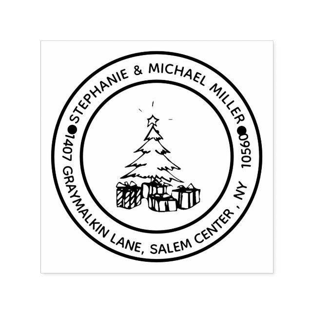 Returadress Julgran Självfärgande Stämpel (Design)