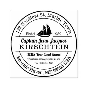 Returadress kapten Boat Yacht Nautical Marine Stämpel
