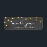 RETURADRESS konetti polka dot guld chalkboard Etikett<br><div class="desc">En modern, djärv design med en toppen söt konetti mönster. Det är enkelt att anpassa konfigurationen som mall med din egen text - gör den till din egen! Vill du ändra designen kärlek, men vill se den ändras - olika färg - en annan produkt för att komplettera ditt varumärke? Inga...</div>
