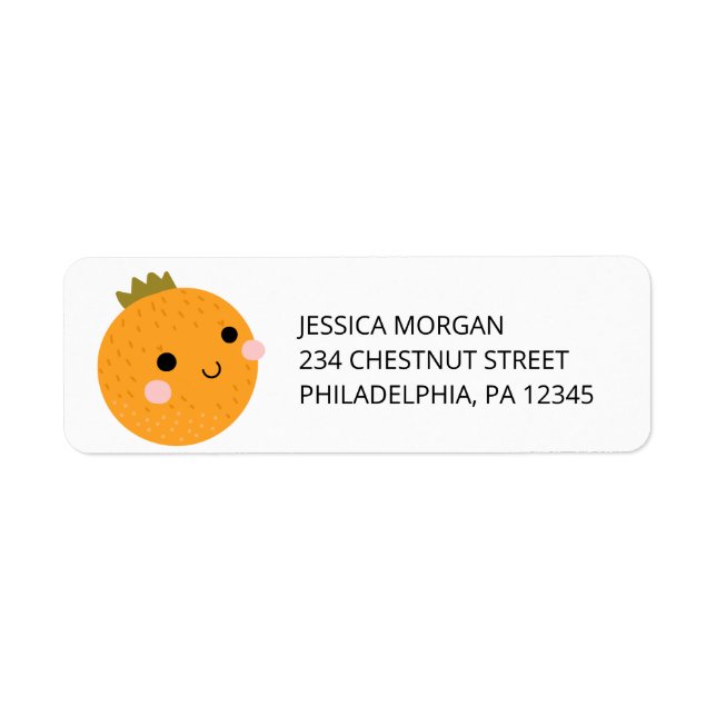 Returadress Label Little Cutie Citrus Etikett (Framsidan)