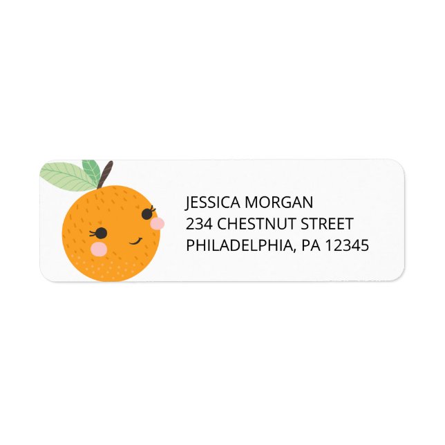 Returadress Label Little Cutie Citrus Returadress Etikett (Framsidan)