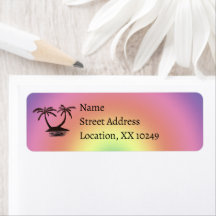 Returadress Lable - Silhouettes of Handflatan Träd