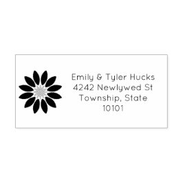 Returadress med fyra linjer för blommigt självfärgande stämpel