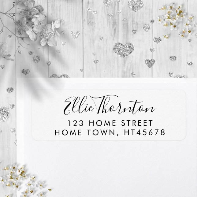 Returadress med typsnittnamn etikett (Script Name Return Address Label)