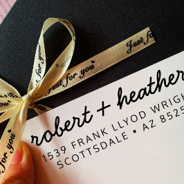 Returadress - minimalistiskt skript Namn Bröllop Självfärgande Stämpel