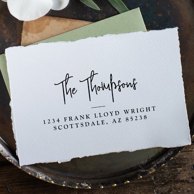 Returadress Modern Elegant Calligraphy-skript Självfärgande Stämpel (Skapare uppladdad)