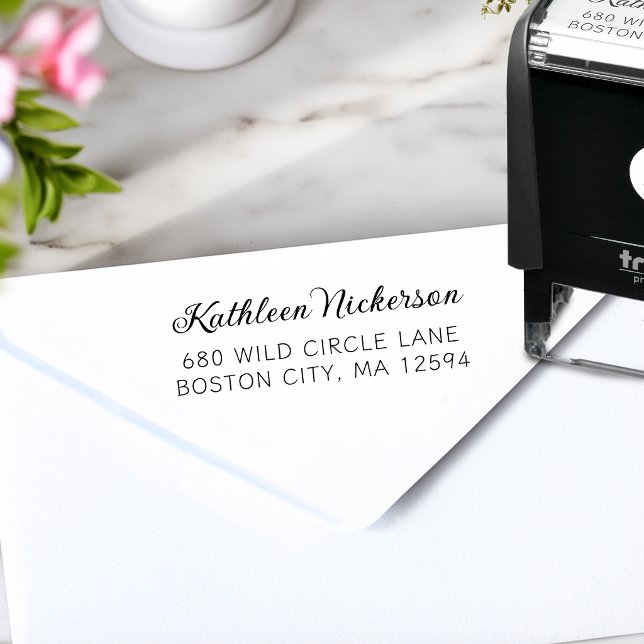 Returadress Modern Enkel Självfärgande Stämpel (Return Address Modern Simple Self-inking Stamp)