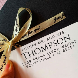 Returadress Modern Future Mr och Mrs Customized Självfärgande Stämpel