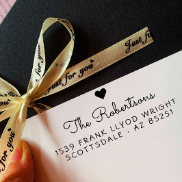 Returadress Modern Minimalist Heart-skript Namn Självfärgande Stämpel