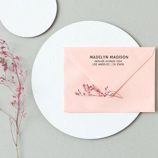 Returadress Modern Minimalist Namn Stämpel